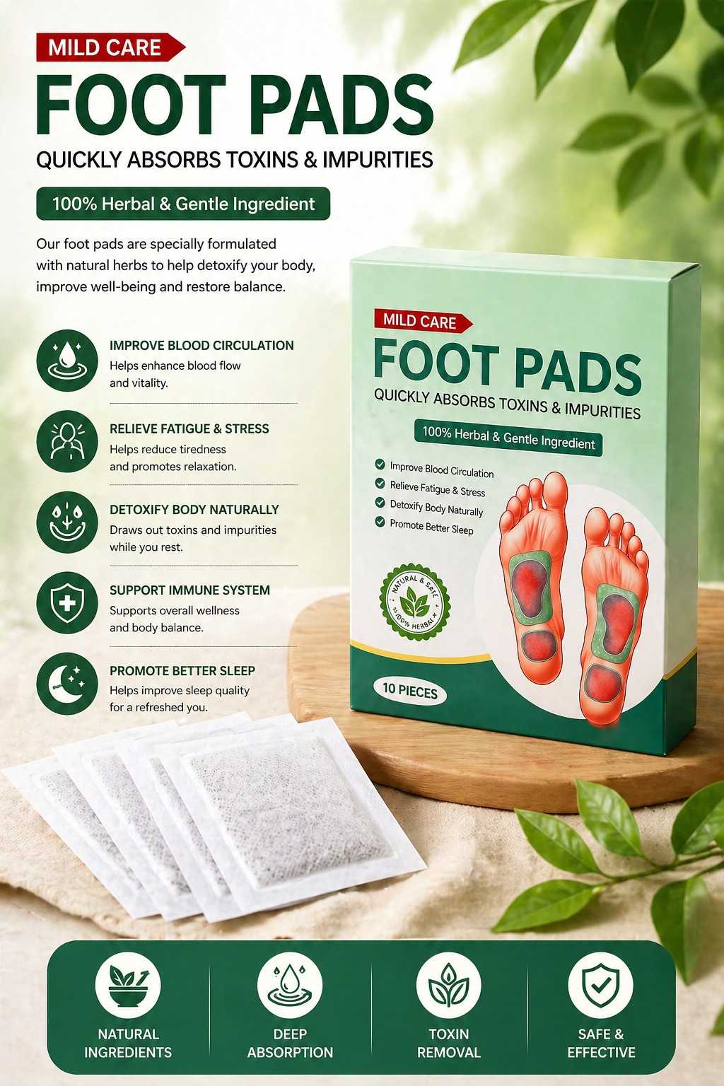 Premium Detox Foot Patches/ Pads (Total Pack of 20) 𝘽𝙪𝙮 1 𝙂𝙚𝙩 1 𝙁𝙧𝙚𝙚 𝙊𝙛𝙛𝙚𝙧