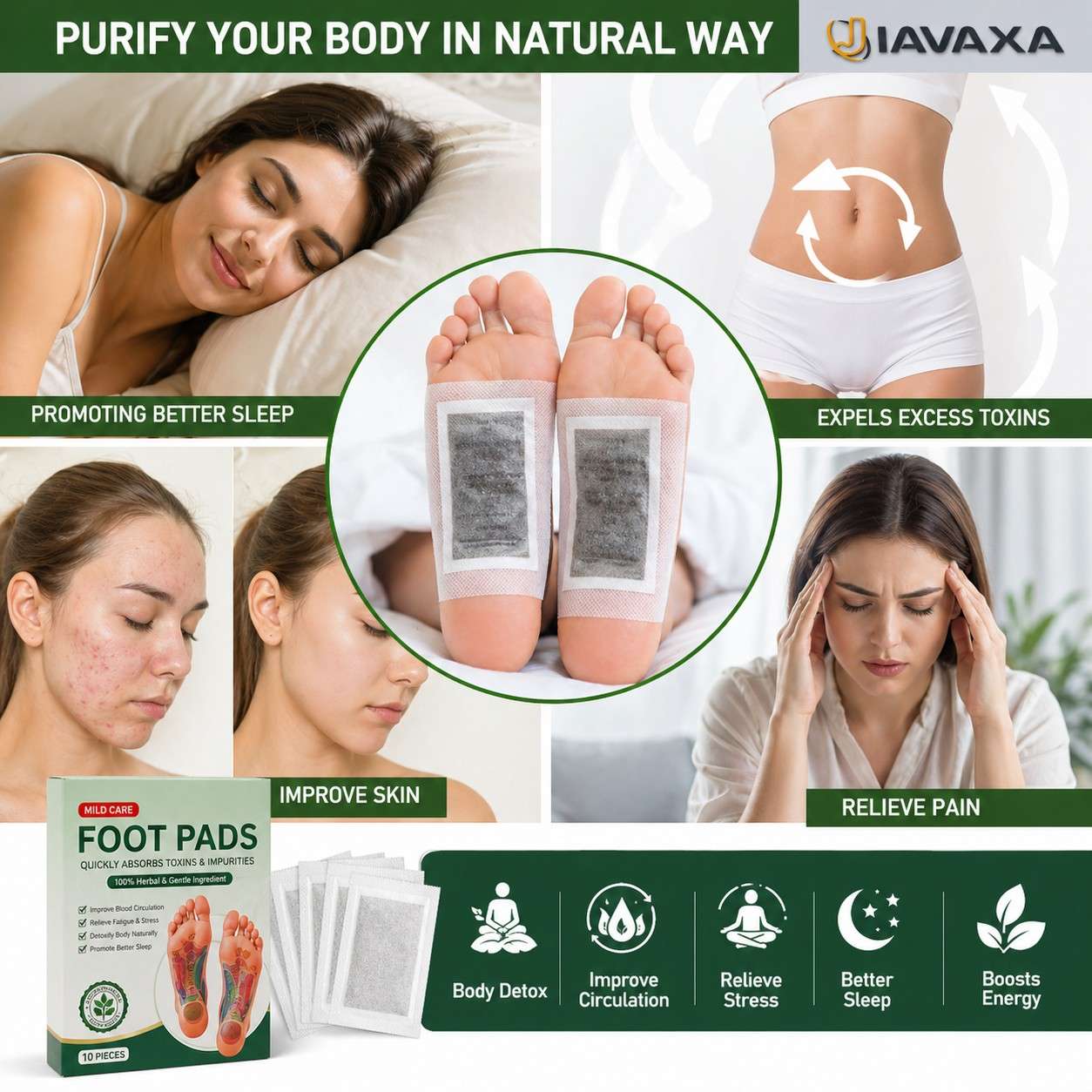 Premium Detox Foot Patches/ Pads (Total Pack of 20) 𝘽𝙪𝙮 1 𝙂𝙚𝙩 1 𝙁𝙧𝙚𝙚 𝙊𝙛𝙛𝙚𝙧