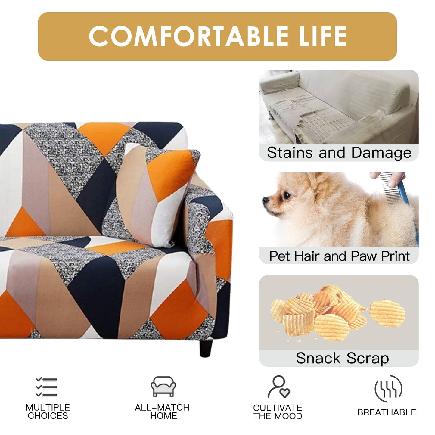 Elastic Fitted Sofa Covers - (3+1+1) Seater Sofa |🔥FLAT 50% SAVINGS🔥 - Good Stuff Online Store