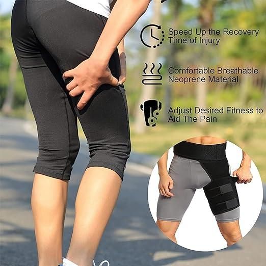 Hip Brace Compression Brace for Hamstring Injury Sprains Sciatic Nerve Fitness Running & Yoga - Good Stuff Online Store