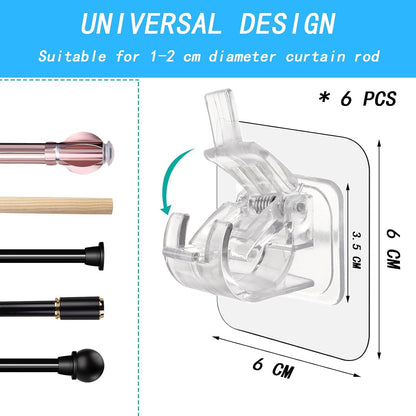 Self Adhesive Curtain Rod Holder Clips |🔥FLAT 50% SAVINGS🔥 - Good Stuff Online Store
